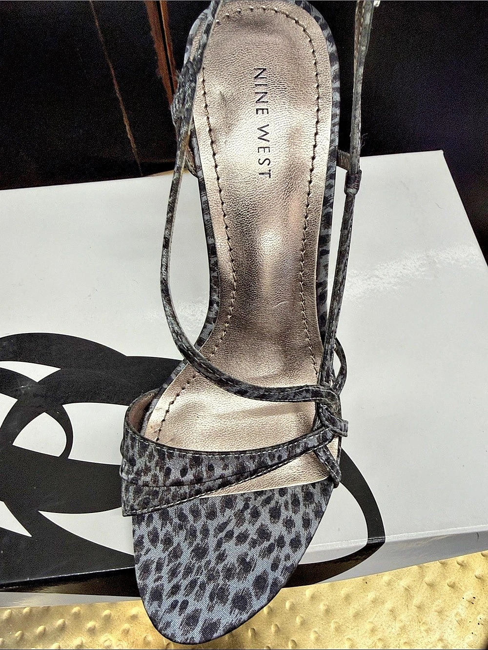 Nine West Snake Print Strappy Heels- NIB